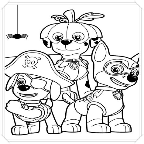 patrulla canina para pintar|dibujos de la patrola canina.